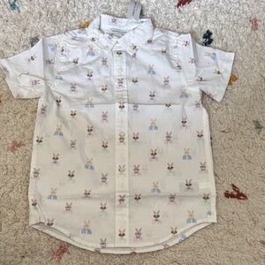 Janie and Jack White Bunny Print Shirt